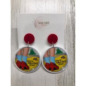 Ruby Slippers Wizard of OZ Dorothy Earrings NEW